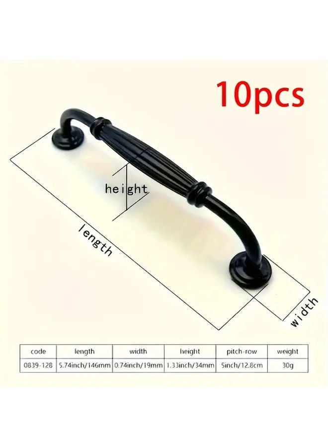 10pcs Black Metal Cabinet Handles 9.6cm Hole Spacing Polished Finish Easy Install - Image 4